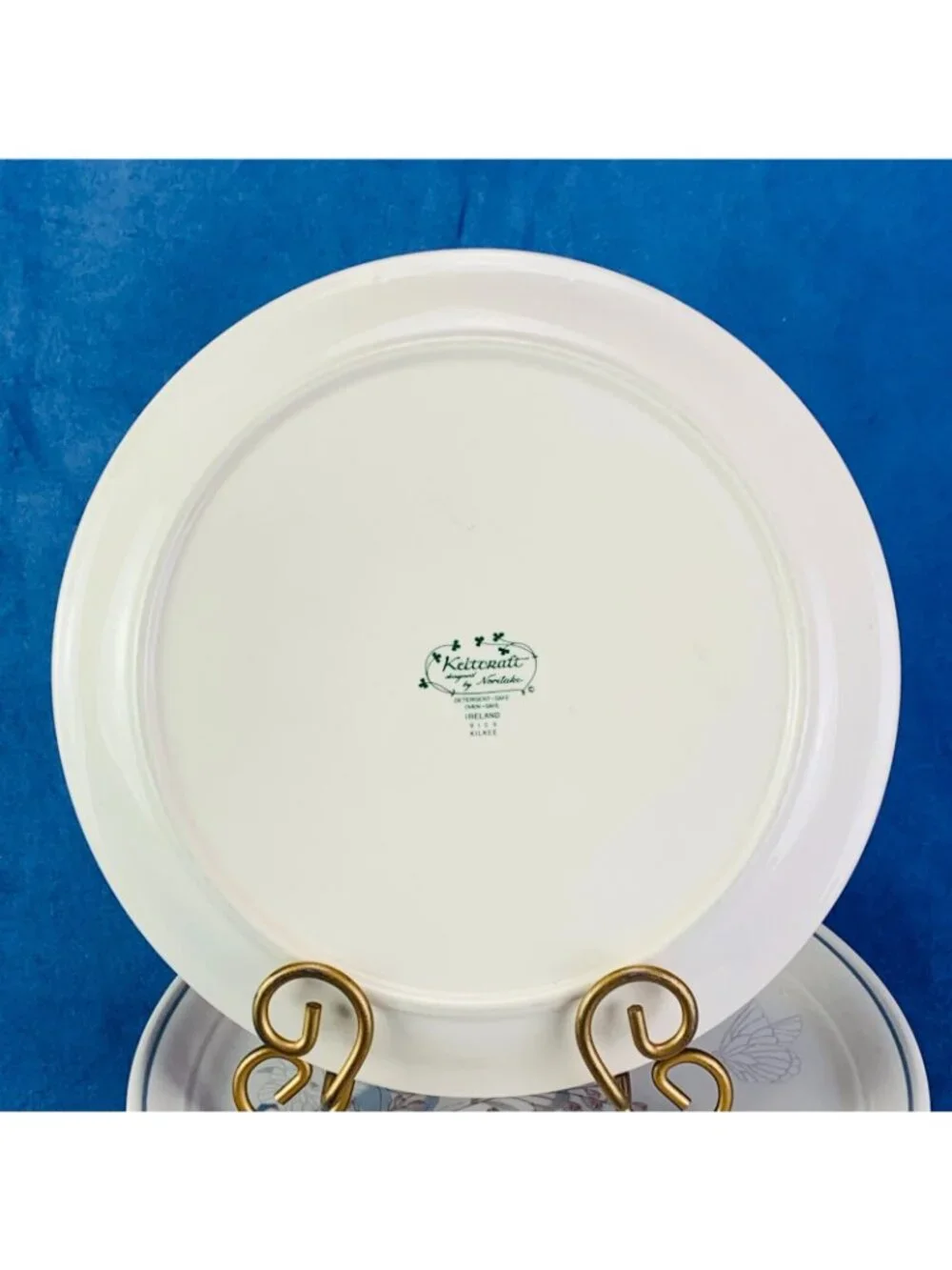 Noritake Keltcraft KILKEE 9109 Blue Floral Butterfly Ireland Dinner Plates Set 4